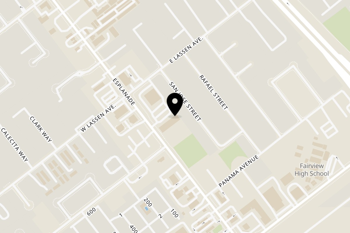 Map showing the location of Lili's Brazilian Bistro on 2760 Esplanade #100 in Chico